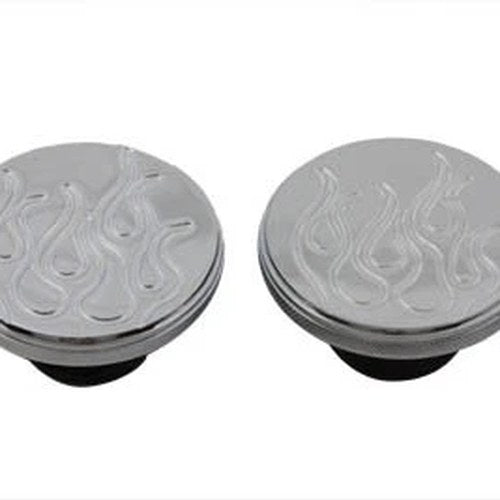 Flame Style Gas Cap Set Vented and Non-Vented for Harley-Davidson