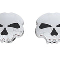 Skull Style Gas Cap Set Chrome for Harley-Davidson