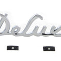 Chrome inchDeluxe inch Fender Emblem Set for Harley-Davidson