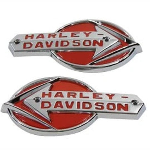 OE Emblem Set with Red Lettering for Harley-Davidson