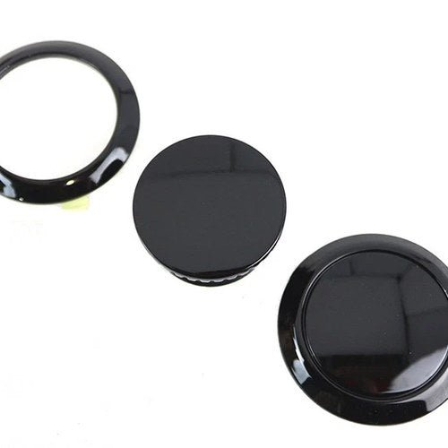 Flush Mount Gas Cap & Left Side Tank Cap Kit Black for Harley-Davidson