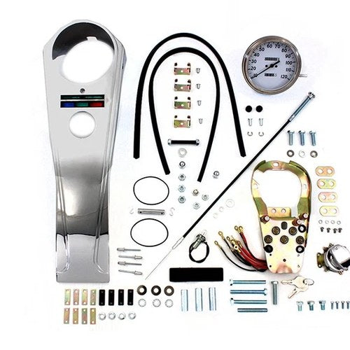 Long Rider Style Dash Kit with 2:1 Speedometer for Harley-Davidson