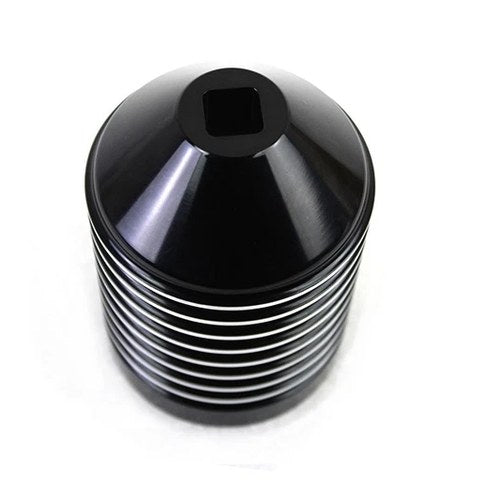Finned Black Anodized Oil Filter Kit with Raw Accents for Harley-Davidson