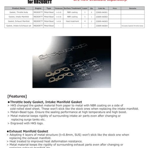 Hks RB26DETT Exhaust Manifold Gasket