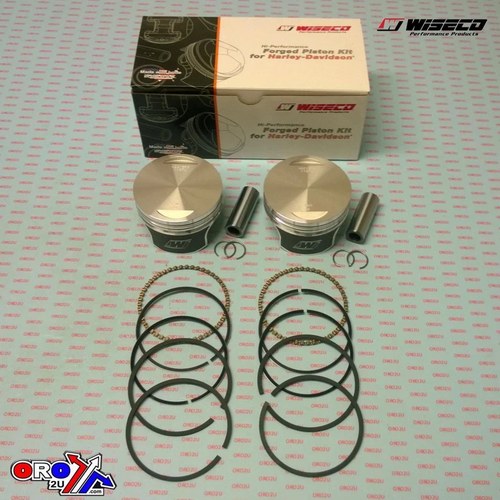 Wiseco 3.4955" Piston Kit P1, Harley Davidson 1340 Evo 85-99 Flat Top 8.5.:1 CR