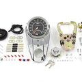V-Twin Chrome Three For Light Dash Panel Kit With 2:1 Ratio Speedometer