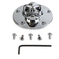 V-Twin 30-0181 Skull Face Ignition System Cover For 5-Hole Chrome