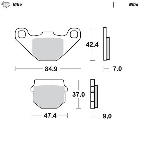 Moto Master Front Brake pads Nitro For Kawasaki KD 80 1988-1990