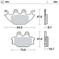 Moto Master Nitro Rear Brake Pads For Kawasaki Kvf 300 2018-2020
