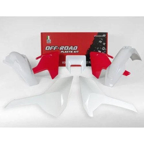 R-TECH RED/WHITE Plastic KIT/5 Husqvarna TX125 2017-2019, TX150 2017-2019