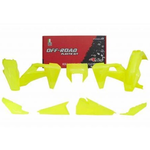 R-TECH Neon Yellow Plastic KIT/6 Husqvarna TE125-300, FE250-501 2020-2023
