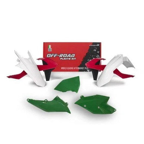 R-TECH RED/GREEN/WHITE Plastic KIT/5 KTM EXC/EXC-F 250-500 2017-2019
