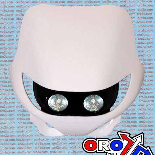 White Universal Headlight Twin Flash