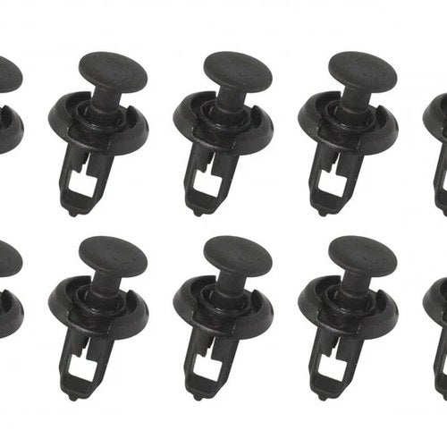 PACK-10 Plastic Center Push Fender Clips, 8mm x 20mm x 25mm