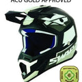 Swap'S MX Helmet XL 62 BLACK/WHITE, Acu Gold Approved