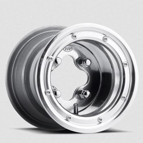 Itp Polished Alloy Rim 9x8, 4/115, 3+5, A-6 Trac Lock Series Wheel, Beadlock