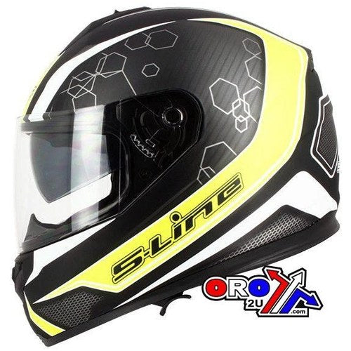 S-LINE Road Helmet Road L 60 BLACK/YELLOW, Full Face S440 Double Visor
