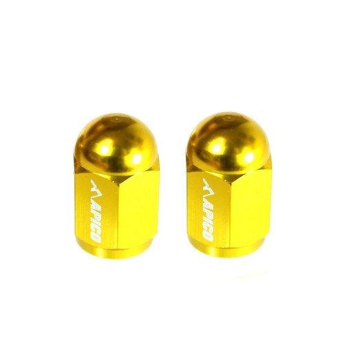CNC aluminium valve caps yellow