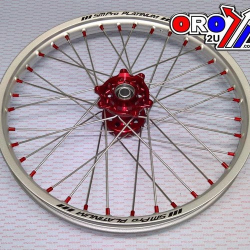 SM Pro 19x1.85 Rear Wheel Silver Rim, Red Hub Honda CRF250R 04-13, CRF450R 02-12