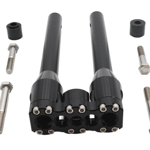 Wyatt Gatling 12 inch Baron Style Riser Set Black for Harley-Davidson