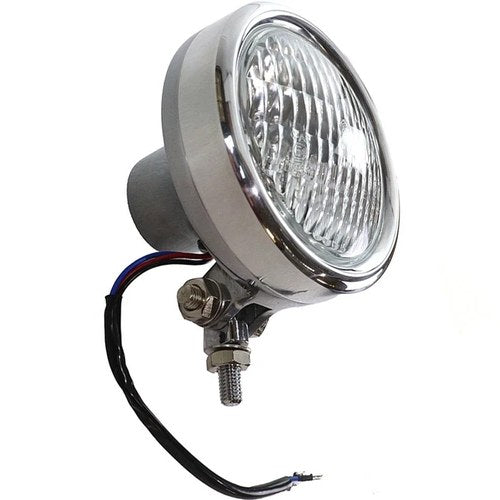 4 inch Retro Headlamp Polished for Harley-Davidson
