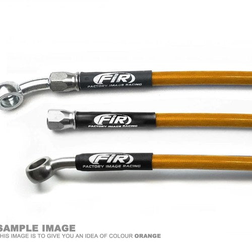 Fir Braided Rear Brake Hose ORANGE/BLACK, KTM SX85 03-20, SX105 06-12
