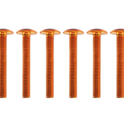 5x35 Anodized Gold Alloy Button Head Screw, Pk6