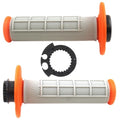 Fir GREY/ORG Soft Half Waffle Lock ON Grip Set Kawa KX250F 04-12, KX450F 06-12