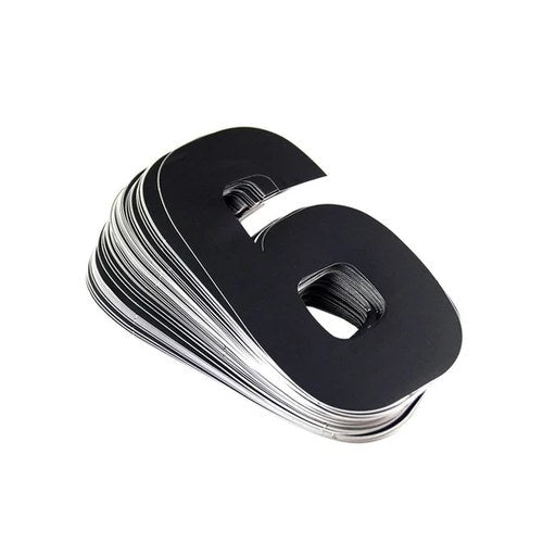 Black 6" Race Numbers - 6 SIX/9 Nine, X25, Vinyl Sticker