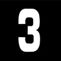 White 6" Race Numbers - 3 Three, X25, Vinyl Sticker