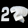 White 6" Race Numbers - 2 Two, X25, Vinyl Sticker