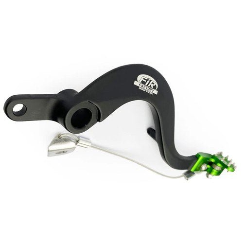 CNC Billet BLACK/GREEN Rear Brake Pedal Kawasaki KX250F 21-24, KX450F 06-24