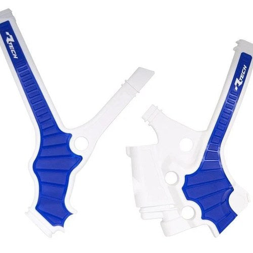 R-TECH WHITE/BLUE Grippy Frame Guard Yamaha YZ85 2022-2025
