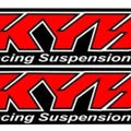 Kyb Red Fork Sticker 1 Pair Reflective Decal