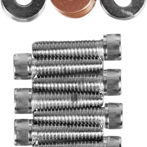 Drag Specialties Upper Rocker Box Bolt/Washer Kit Knurled Chrome #173579