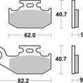 Sbs Brake Pads Rear For Can - AM 600 Ryker 2019 2023