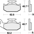 Sbs Brake Pads Rear For Yamaha Yfm 700 Raptor 2009 - 2012