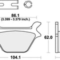 Sbs Brake Pads Rear For Harley Davidson Xlh 883 Sportster 1987 - 1999