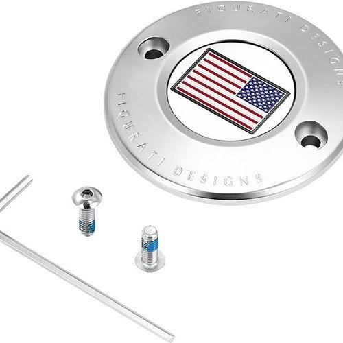 Figurati Designs 2-Hole Timing Cover US Flag Polished #FD20-TC-2H-SS