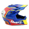 Swaps Motocross Helmet S818 - Shiny Blue Red Yellow - Size L 59cm - 60cm
