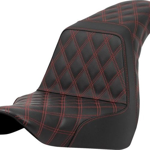 Saddlemen Step-Up LS Seat Red Stitch Black #284738 Harley Davidson