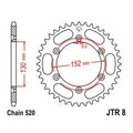 JT Steel Rear Sprocket 520 48T BMW G 450 X 2008-2010