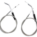 Stainless Steel Throttle and Idle Cable Set with 38 inch Cas for Harley-Davidson