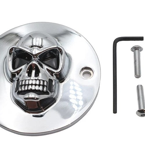 Skull Face Ignition System Cover Chrome for Harley-Davidson