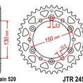 JT Steel Rear Sprocket 520 45T for Honda NX650 Dominator/VTR250 Interceptor
