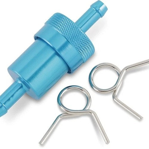 Emgo Fuel Filter 5/16" Aluminum Blue Universal
