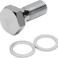 DS 7/16"-24 Banjo Bolt with 3/8" Step Down Chrome