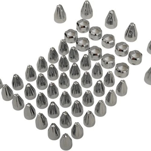 Ciro Fluted Spike Bolt Cap Kit Chrome #70023 Harley Davidson
