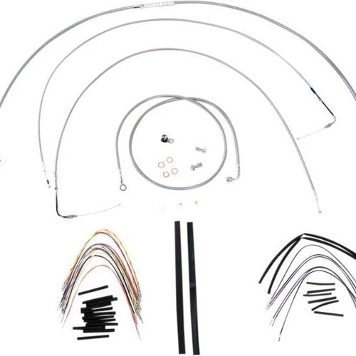 Burly Cable/Brake Line Kit for 18" Ape Hangers Stainless Braid #B30-1057