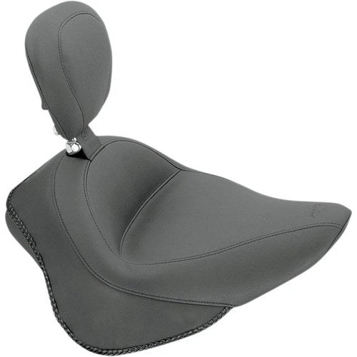 Mustang Vintage Wide Touring Solo Seat With Backrest #79742 Harley Davidson